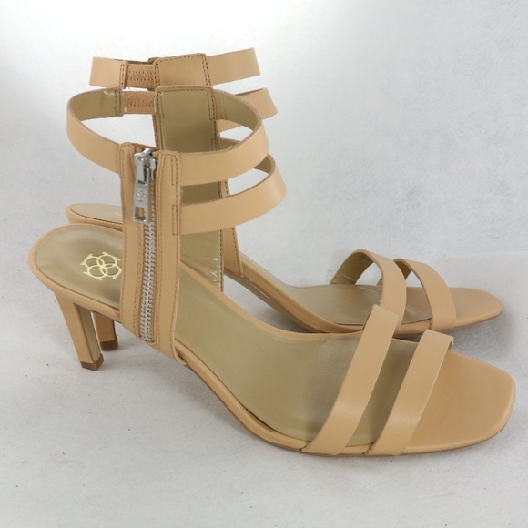 ANN TAYLOR Nude Strappy Sandal Heels - Picture 7 of 8
